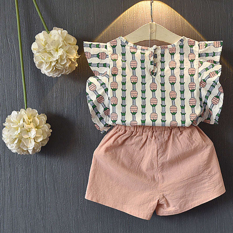 Girl's Summer Sets, New Short Sleeve T-shirt & Shorts Outfits, Multiple Styles To Choose From