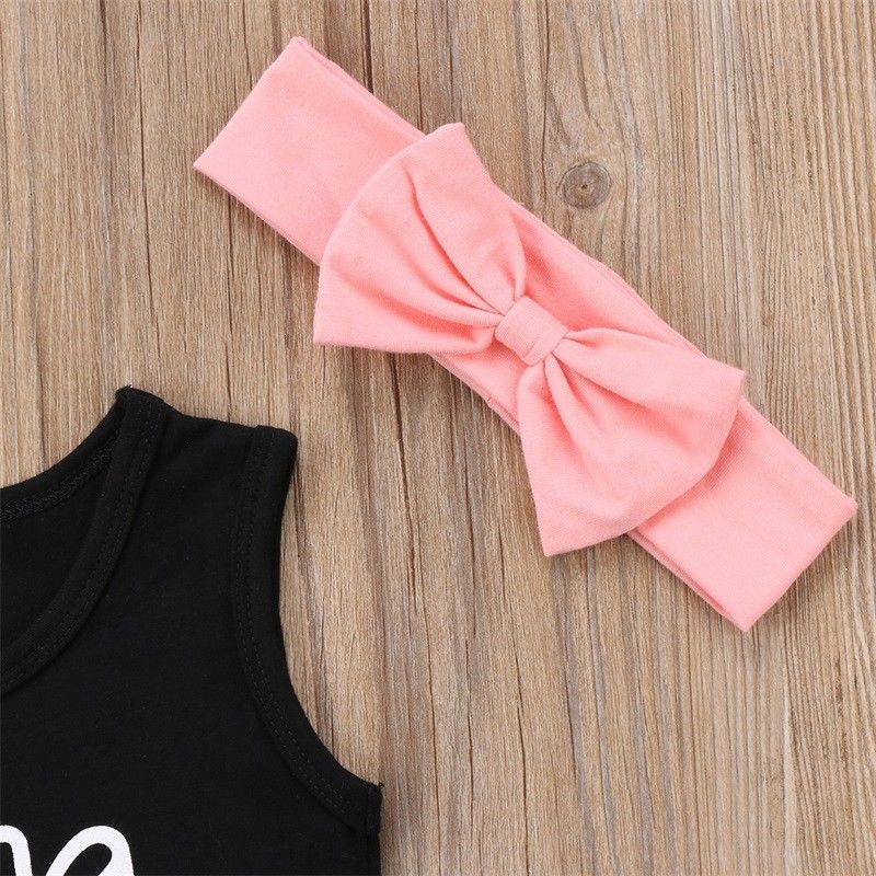 Printed Fringed Hem Tank Top, Shorts & Headband 3pc Set