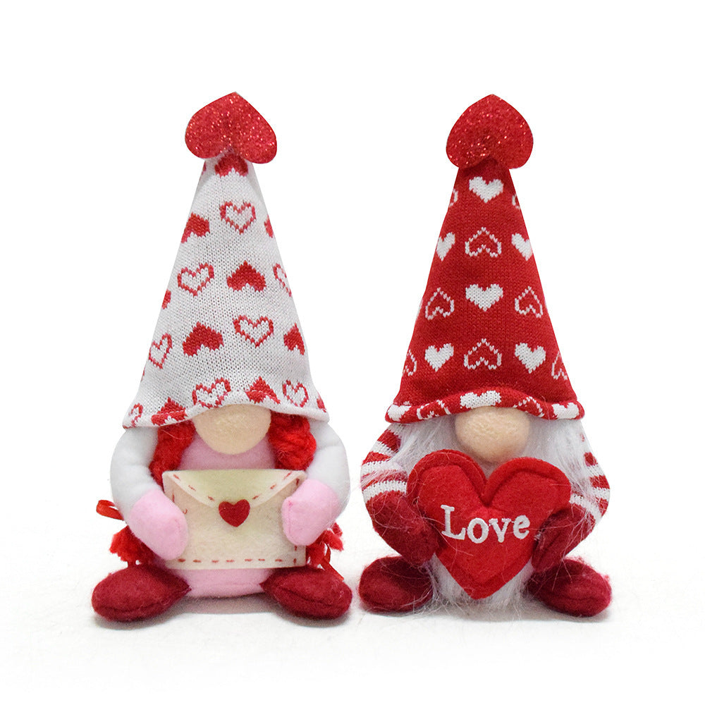 Valentine's Day Faceless Doll Gnome Love Rudolf Doll Decorations