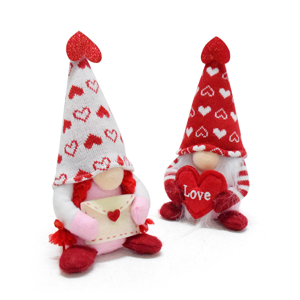 Valentine's Day Faceless Doll Gnome Love Rudolf Doll Decorations