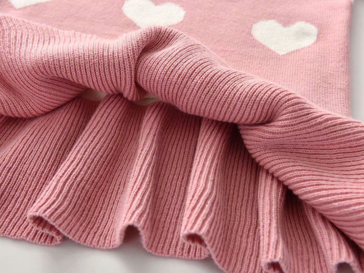 Girls' Winter Heart Sweater, Valentine's Top