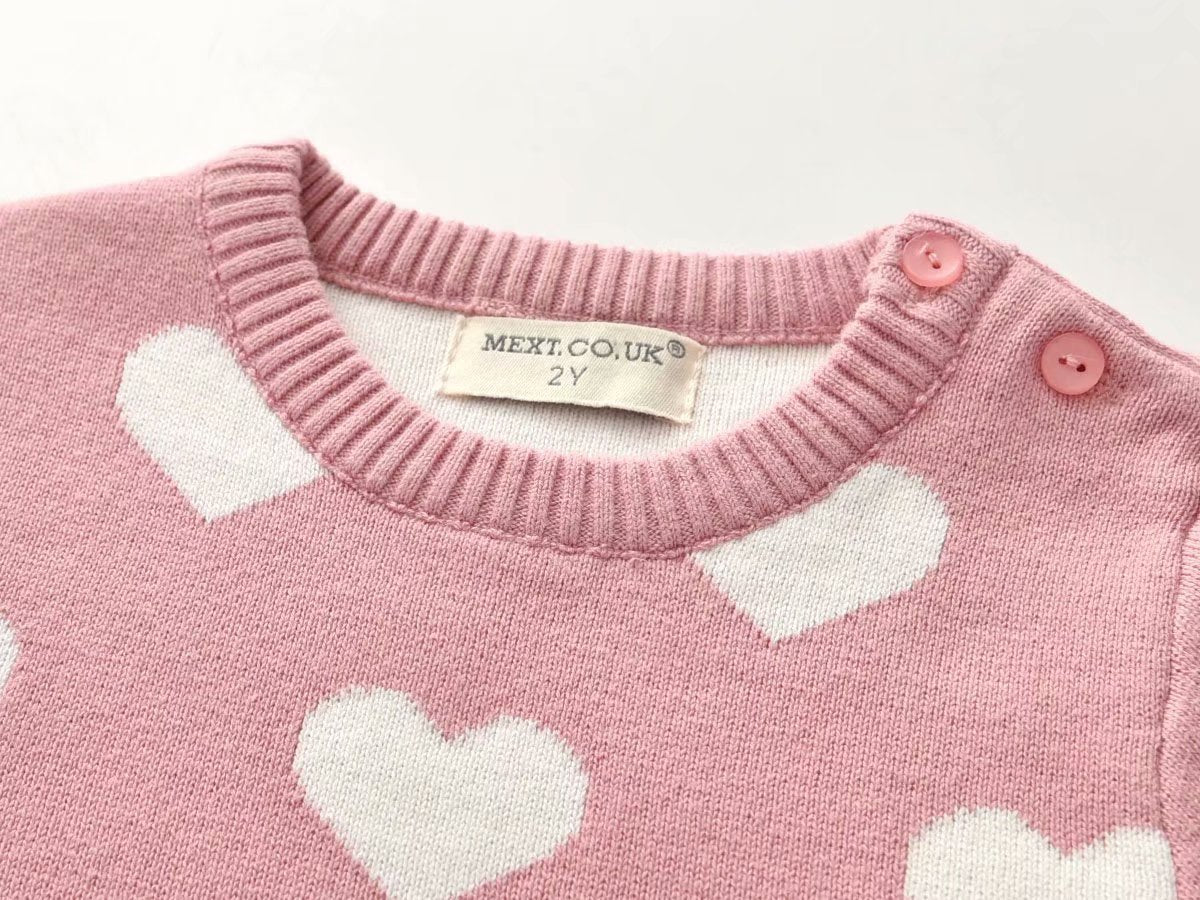 Girls' Winter Heart Sweater, Valentine's Top