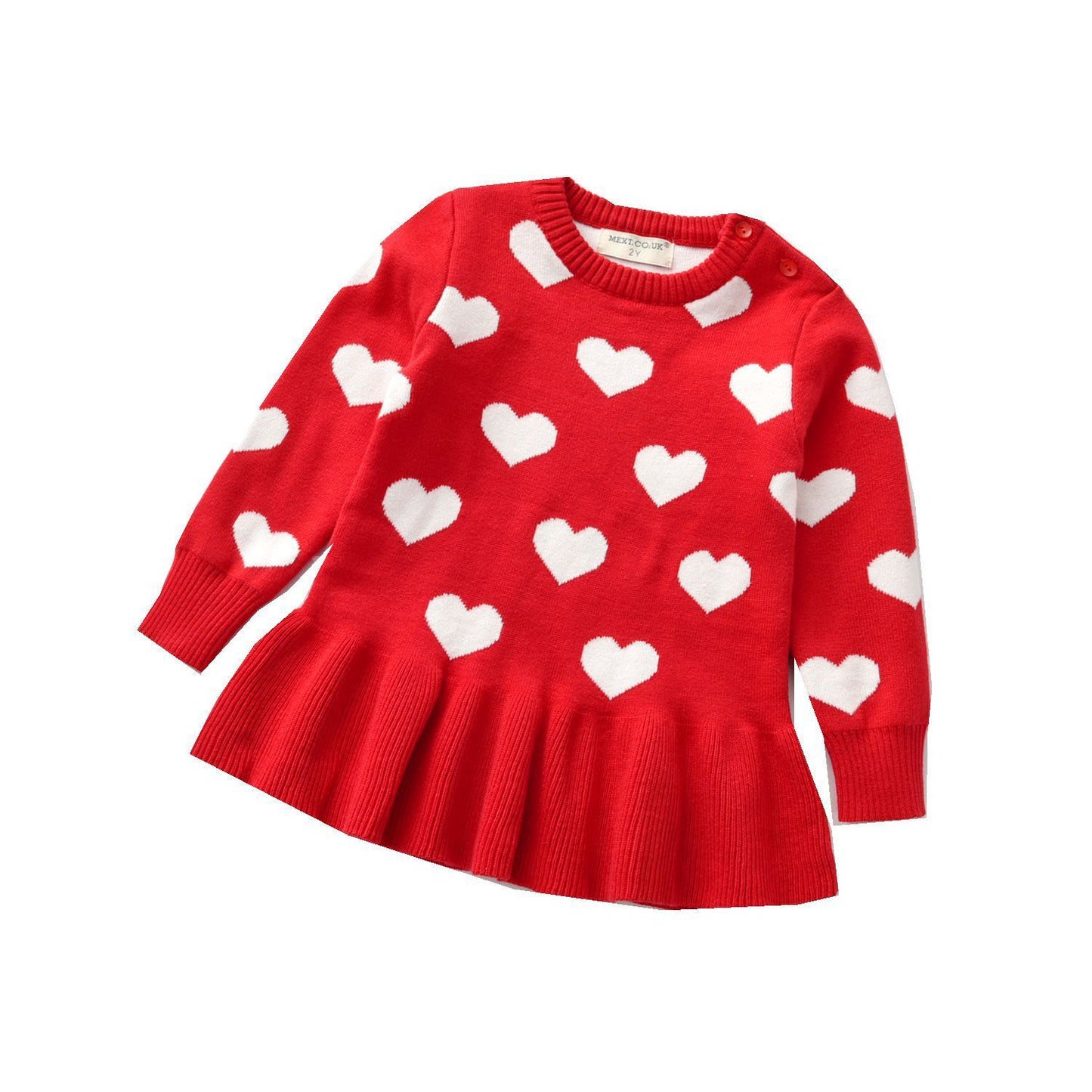 Girls' Winter Heart Sweater, Valentine's Top