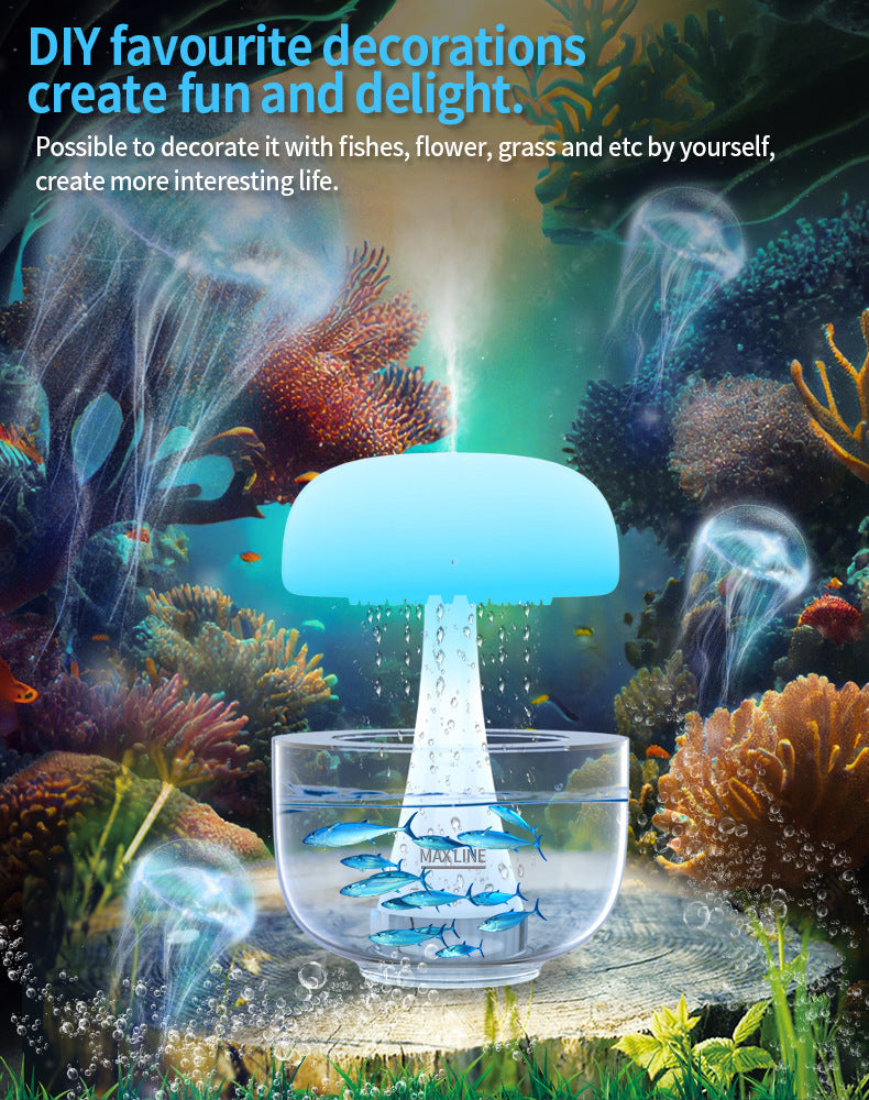 Jellyfish Raindrop Humidifier Seven-color Ambience Light Cloud Rain Aroma Diffuser