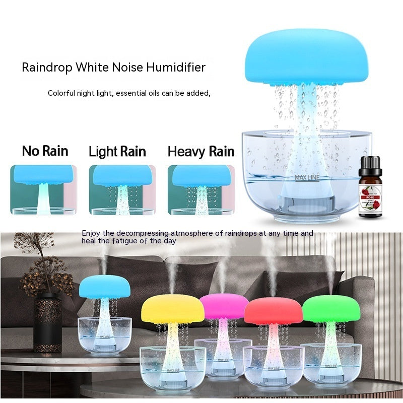 Jellyfish Raindrop Humidifier Seven-color Ambience Light Cloud Rain Aroma Diffuser