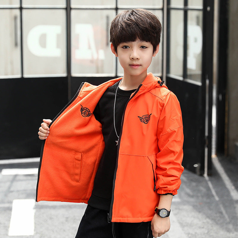 Boys' Printed Spring or Autumn Double-sided Cardigan