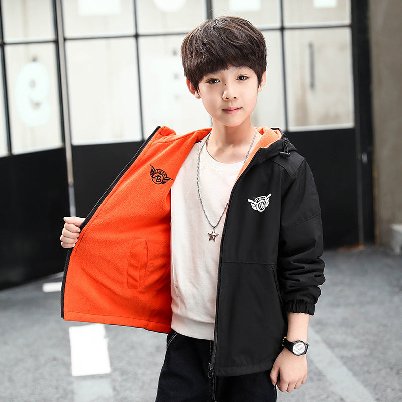 Boys' Printed Spring or Autumn Double-sided Cardigan