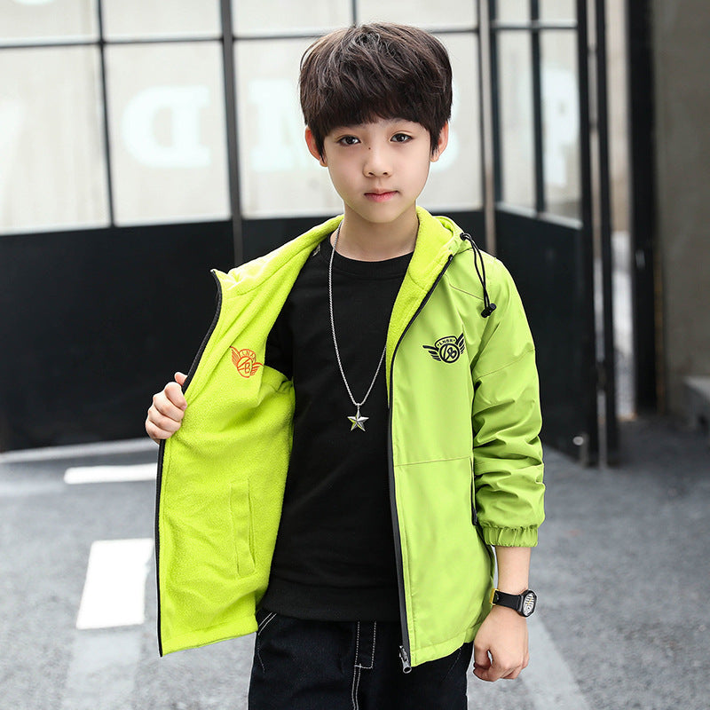 Boys' Printed Spring or Autumn Double-sided Cardigan