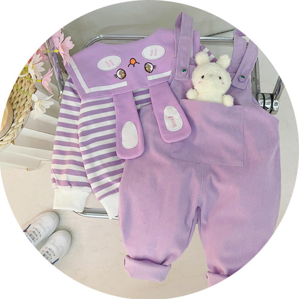 Baby Girl's Suspender Suit Spring And Autumn Western Style Cute Clothes