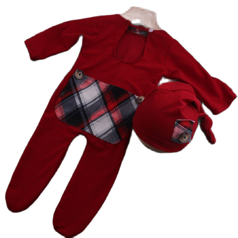 Newborn's Photography Christmas Clothing Studio Outfit, Red or Green