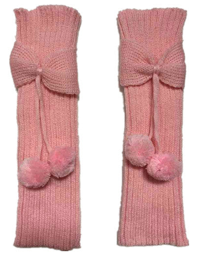 Bow Hanging Ball Foot Sock Kneecap Wool Leg Gaurd Set