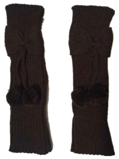 Bow Hanging Ball Foot Sock Kneecap Wool Leg Gaurd Set