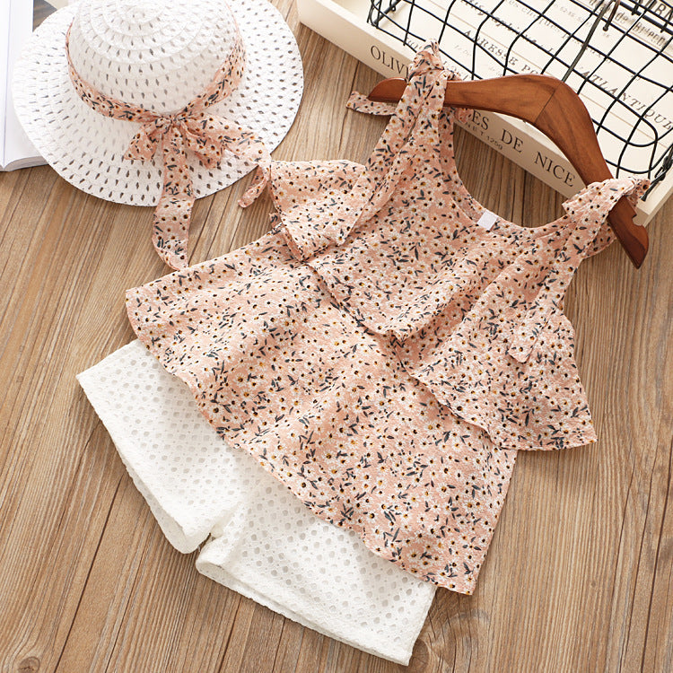 Chiffon Sling 2pc Suit, Cool Girl Suit, Children's Summer Outfits, Multiple Styles