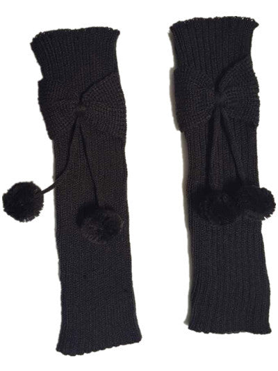 Bow Hanging Ball Foot Sock Kneecap Wool Leg Gaurd Set