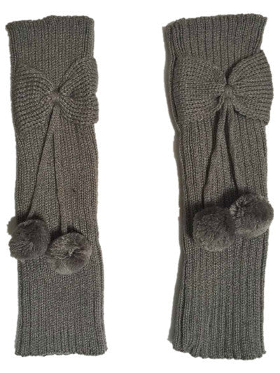 Bow Hanging Ball Foot Sock Kneecap Wool Leg Gaurd Set