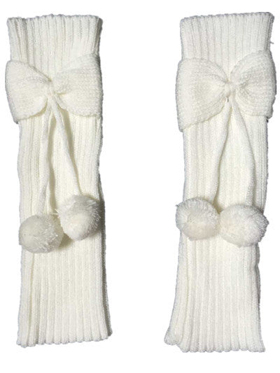 Bow Hanging Ball Foot Sock Kneecap Wool Leg Gaurd Set