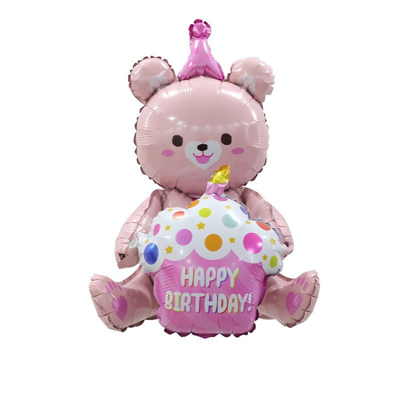 Cute Cake Bear Aluminum Film Balloon