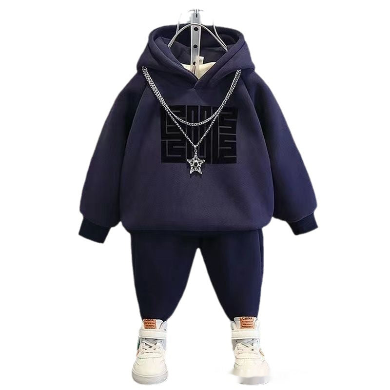 Fleece Sweater Sportswear Thickening Two-piece Set