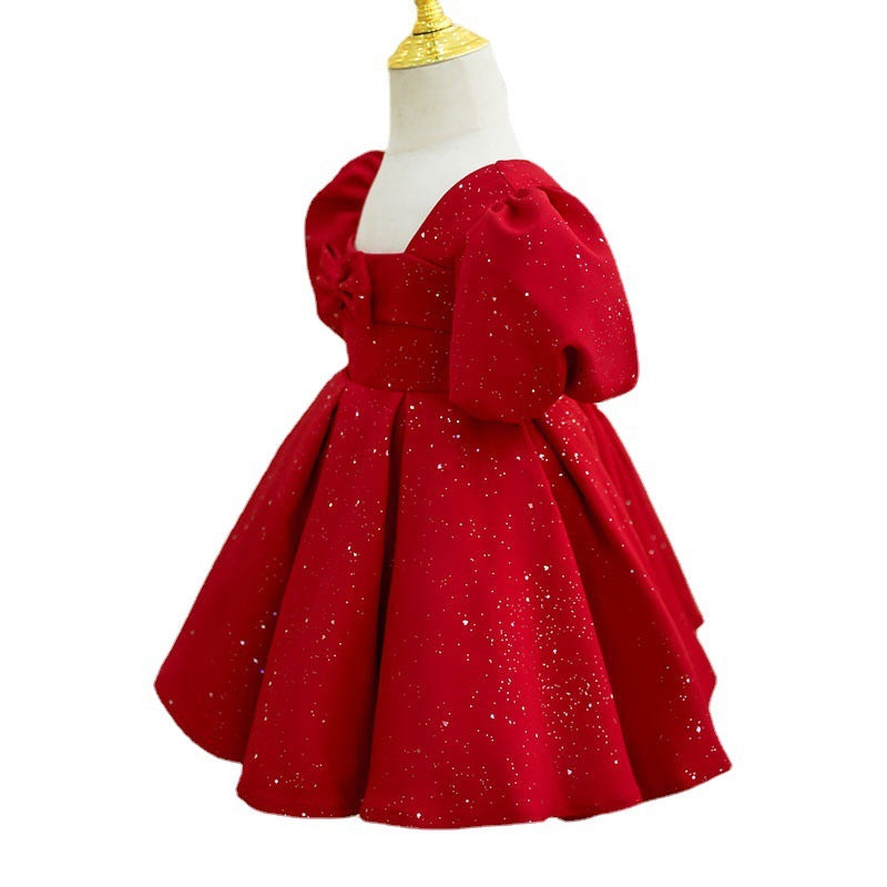 Baby Zhuazhou Umbrella Red Princess Dress