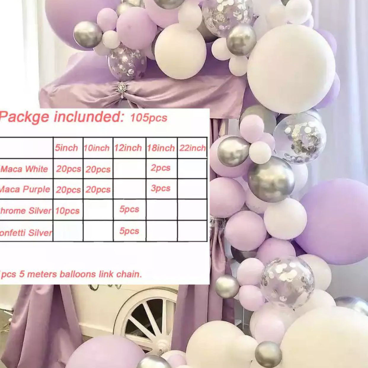 Birthday Party Decoration Balloon Garland Set
