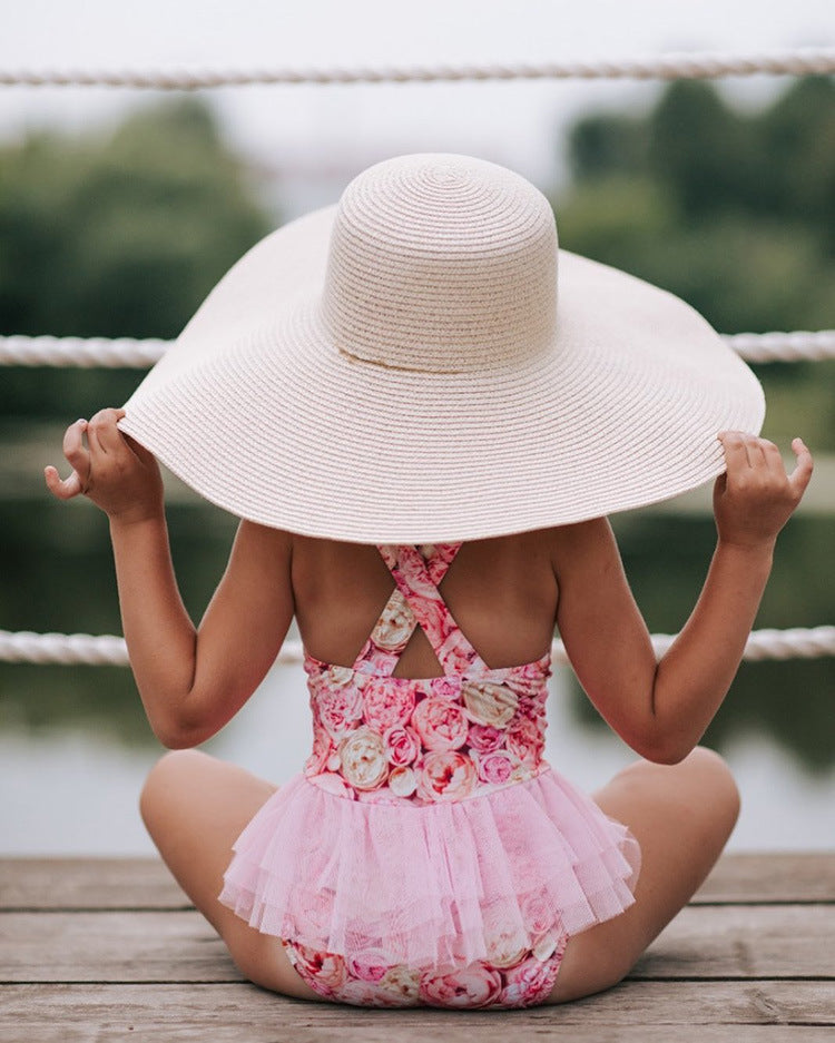 Children's Girl Swimsuit One Piece Cute Little Princess Swimsuit