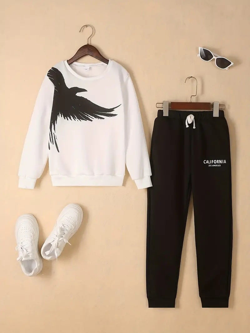 Design Multicolor Hoodie Pants Two-piece Set