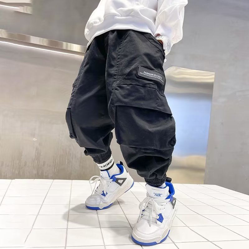 Boys' Cargo Pants, Spring & Autumn New Multi-pocket Trousers