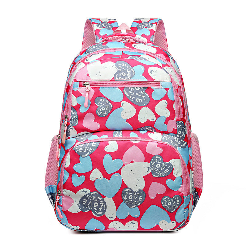 Girls' Student Schoolbag, Portable Burden Alleviation Large Capacity Backpack