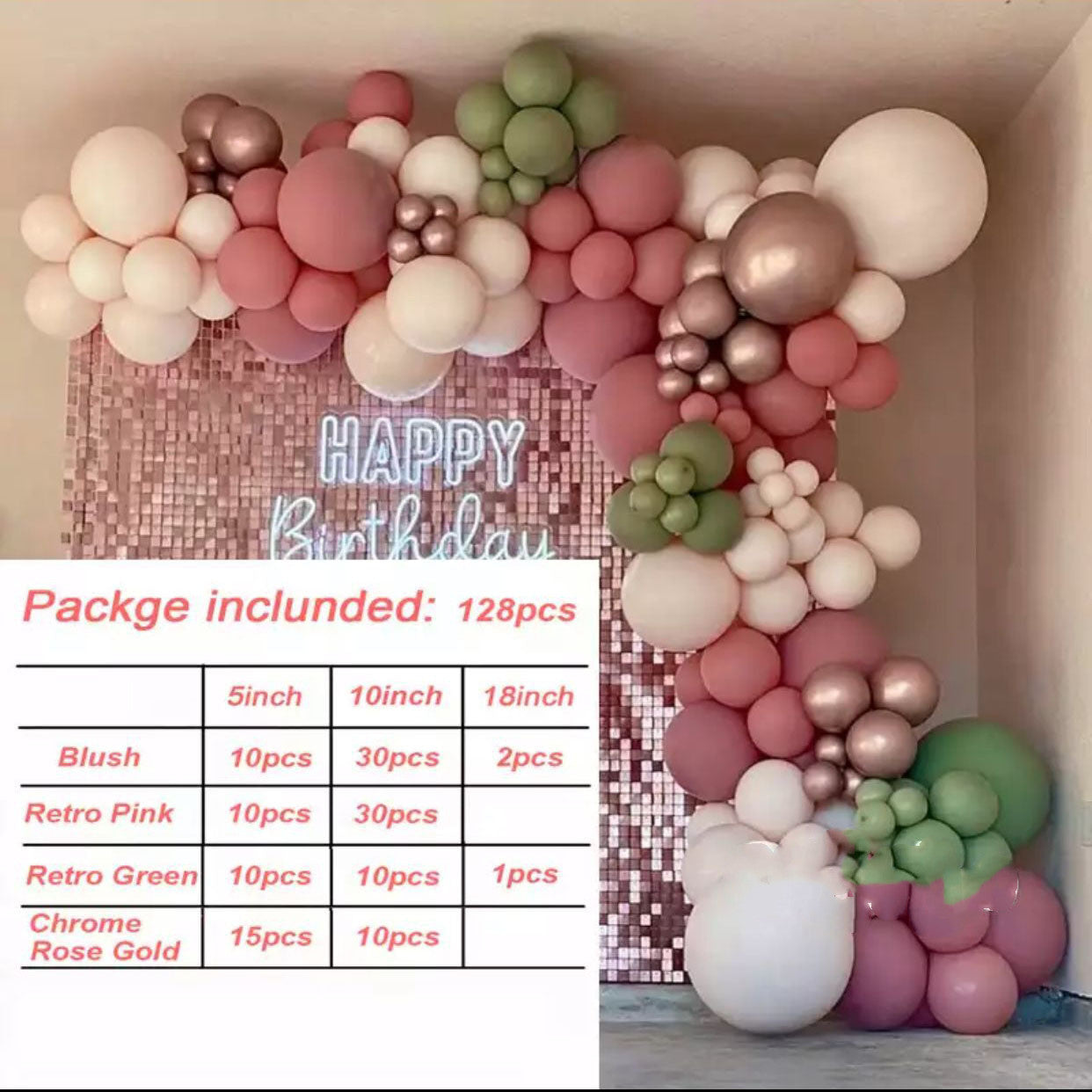 Retro Colored Irregular Balloon Arch Garland Kits, Multiple Kits Available