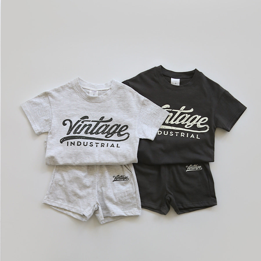 Baby Western Style Cotton T-shirt & Shorts 2pc Set