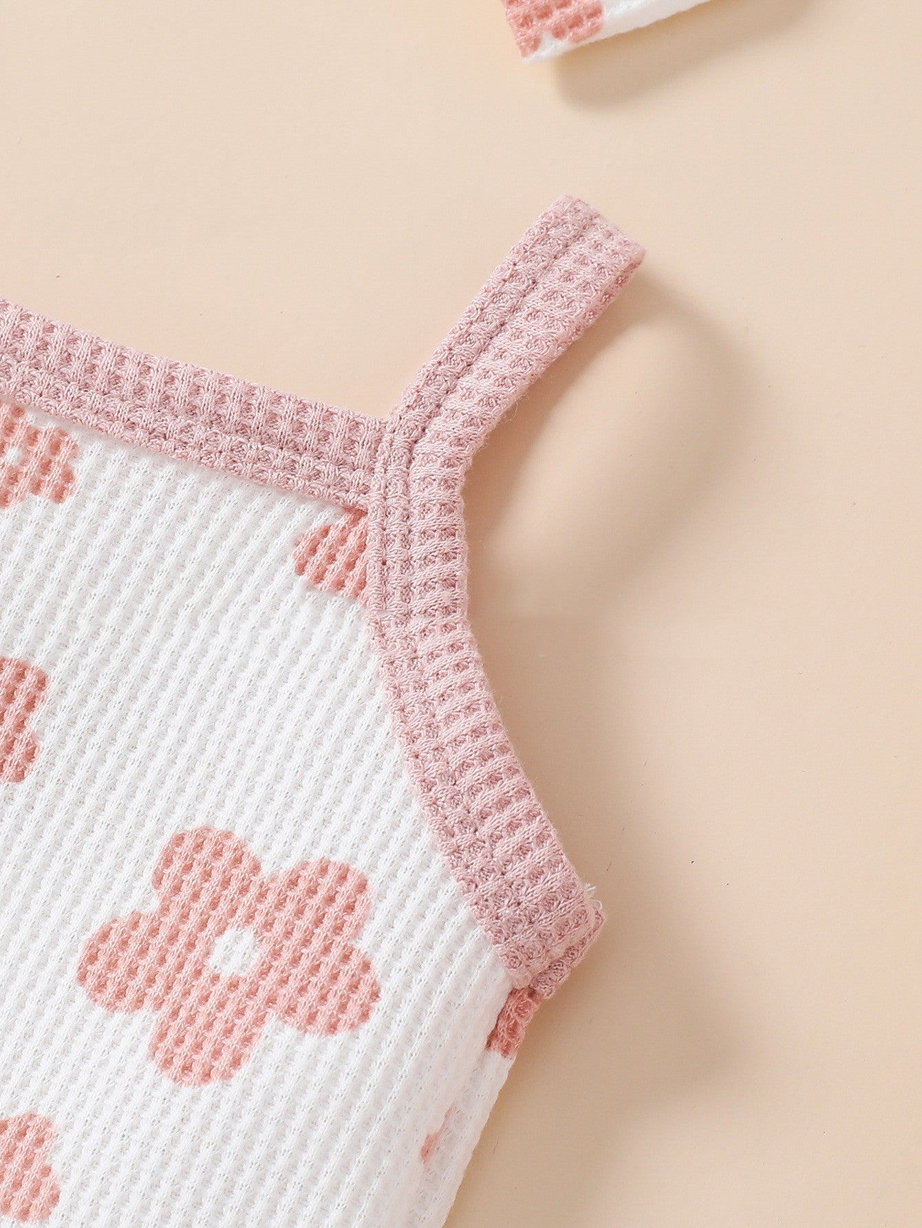 Baby Girl Waffle Print Onsie  3pc Set