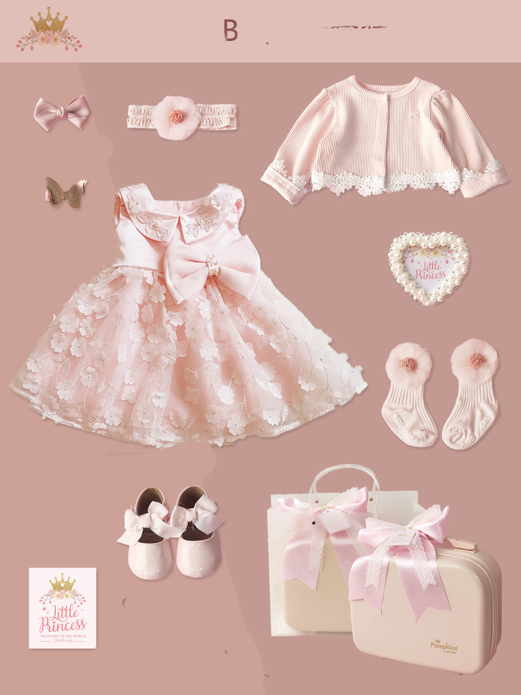 Baby Gift Box, Little Princess Dress, Lace Dress Suit