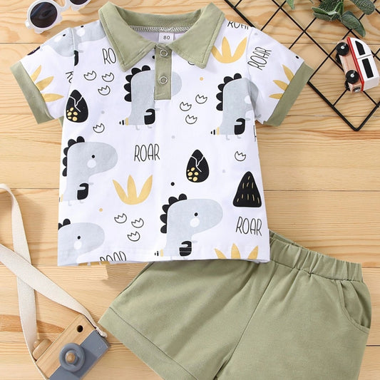 Boy's Little Dinosaur Cotton Set