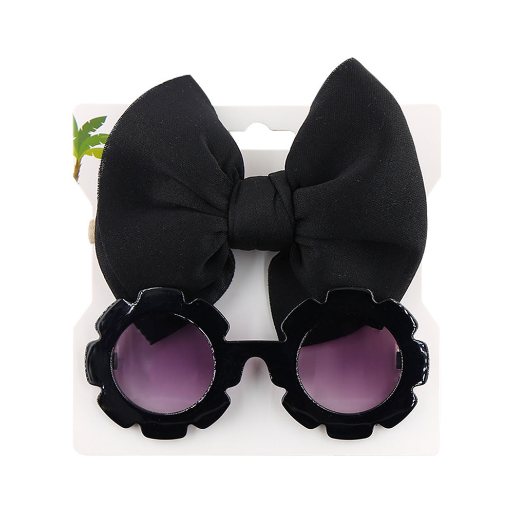 Children's Sunshade Sunglasses Bow Hair Band Two-piece Set