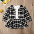 Toddler Baby Girl Long-sleeved Dress With Cardigan 2pc Suit
