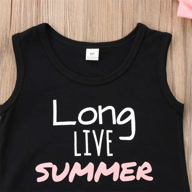 Printed Fringed Hem Tank Top, Shorts & Headband 3pc Set