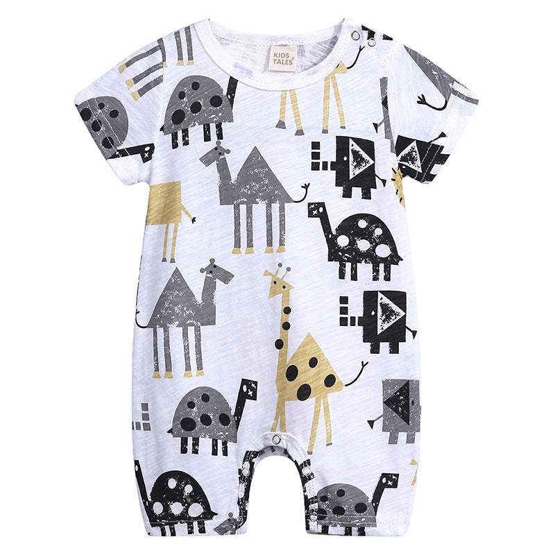 Cartoon Doodle Baby Romper Short Sleeve Baby Jumpsuit