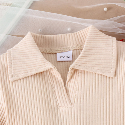 Autumn And Winter Girls Suit Medium And Small Long Sleeve Pleated Skirt