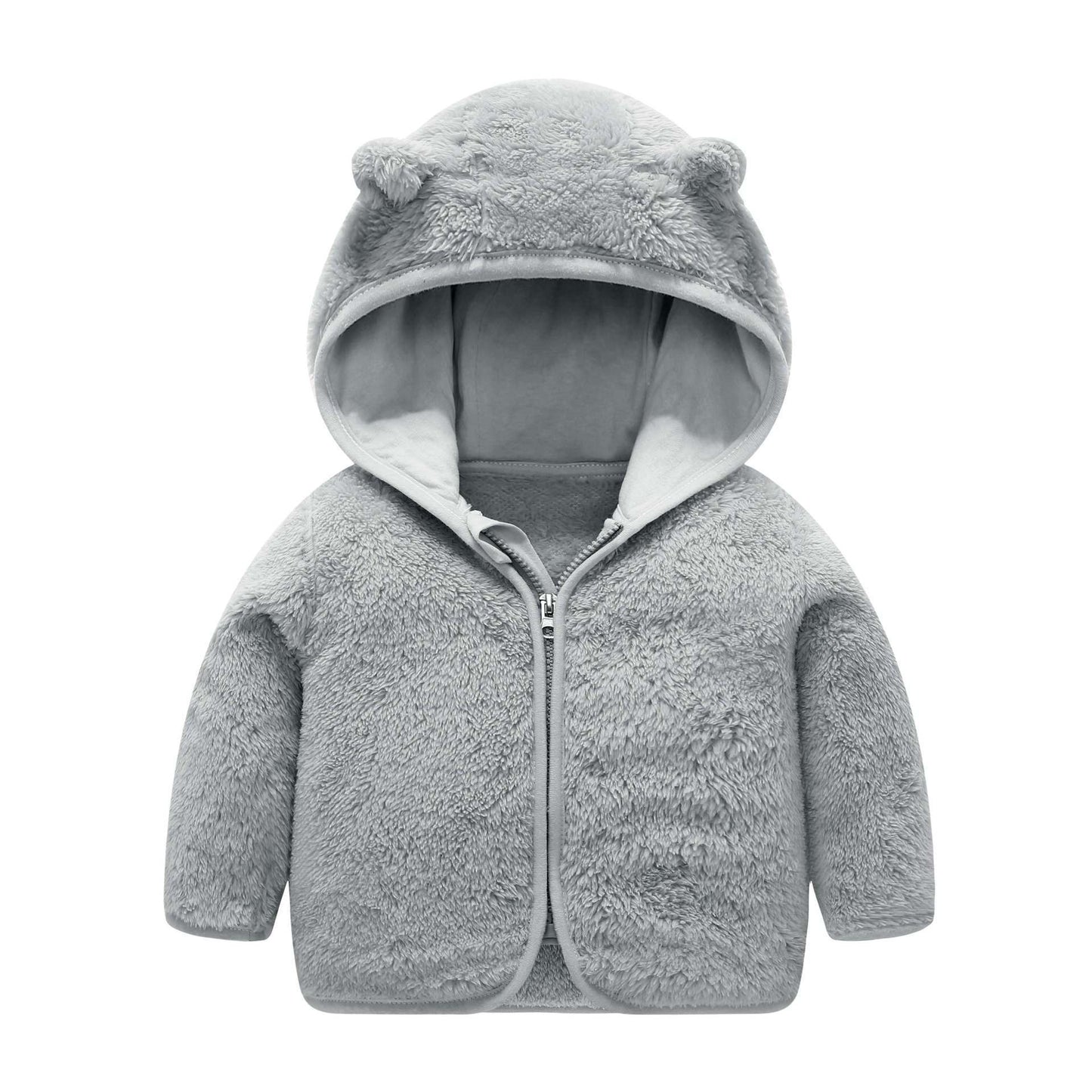 Children's Coral Fleece Jacket Padded Warm Hooded Top