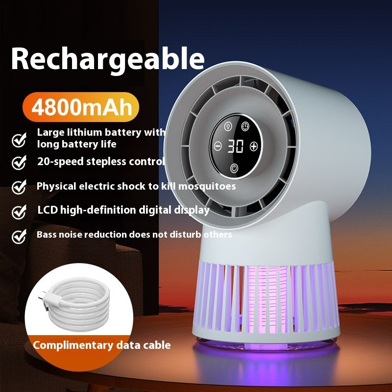 Creative 2-in-1 Mosquito Killing Mini Desk Fan Electric Mosquito Killer USB Rechargeable