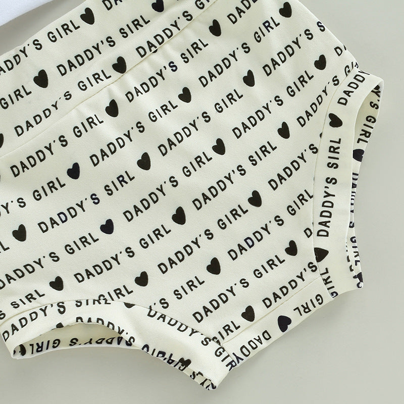 Baby Girls' Short Sleeve Onesie, Over Pants & Hair Accessory 3pc Set