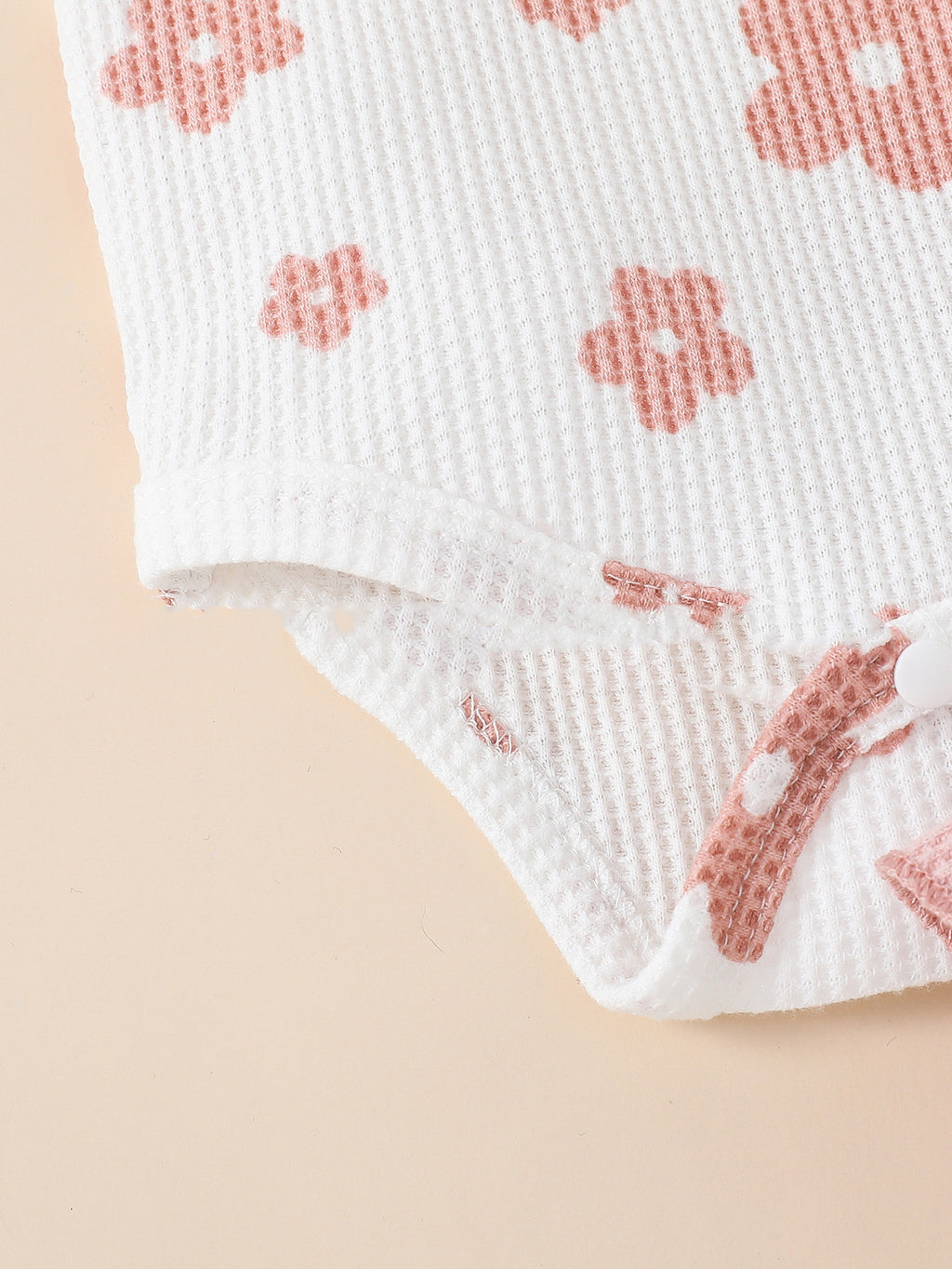 Baby Girl Waffle Print Onsie  3pc Set