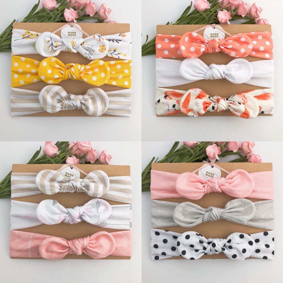 Children's Printed Headband 3pc Set