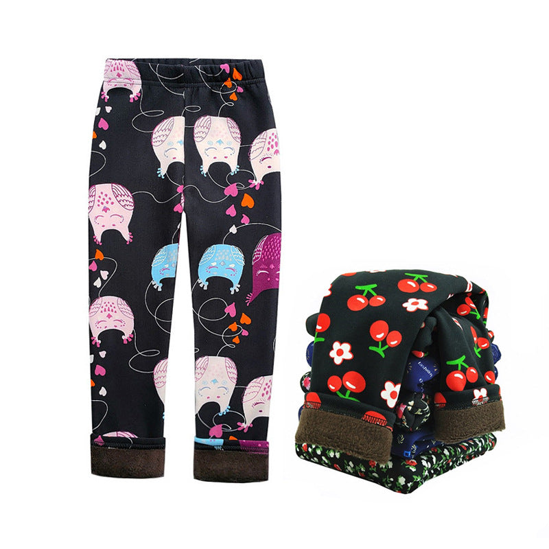 Fleece-lined Thermal Leggings For Girls