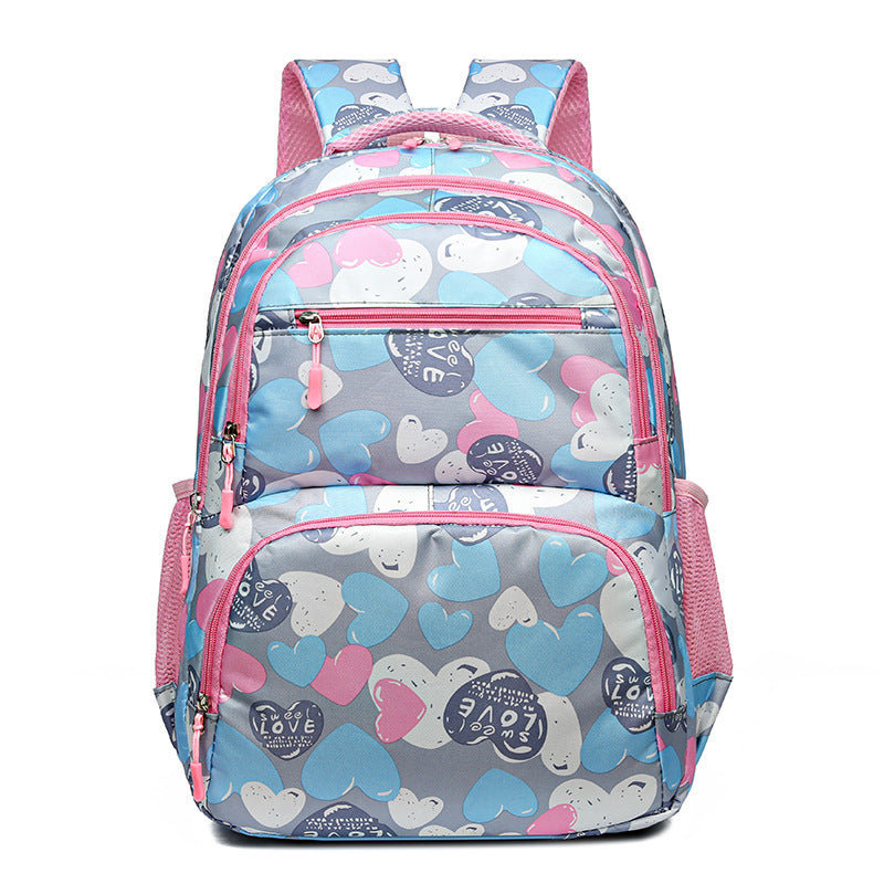 Girls' Student Schoolbag, Portable Burden Alleviation Large Capacity Backpack