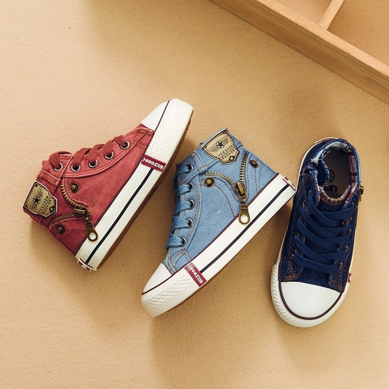 Children Casual Shoes Boys Girls Sport Shoes Breathable Denim Sneakers Kids Baby Canvas Shoes