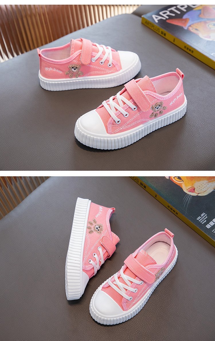 Korean Style Children's Canvas Shoes Fashion, Available in Black, Pink & White