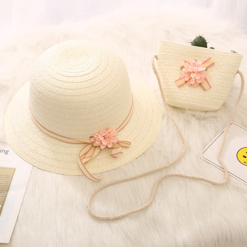 Summer Sun Protection Cute Girls' Princess Sun Hat With Bag