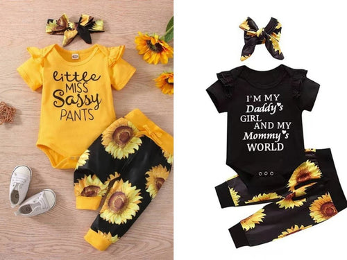 Baby 3 PC Spring/Autumn Outfits, Floral pants