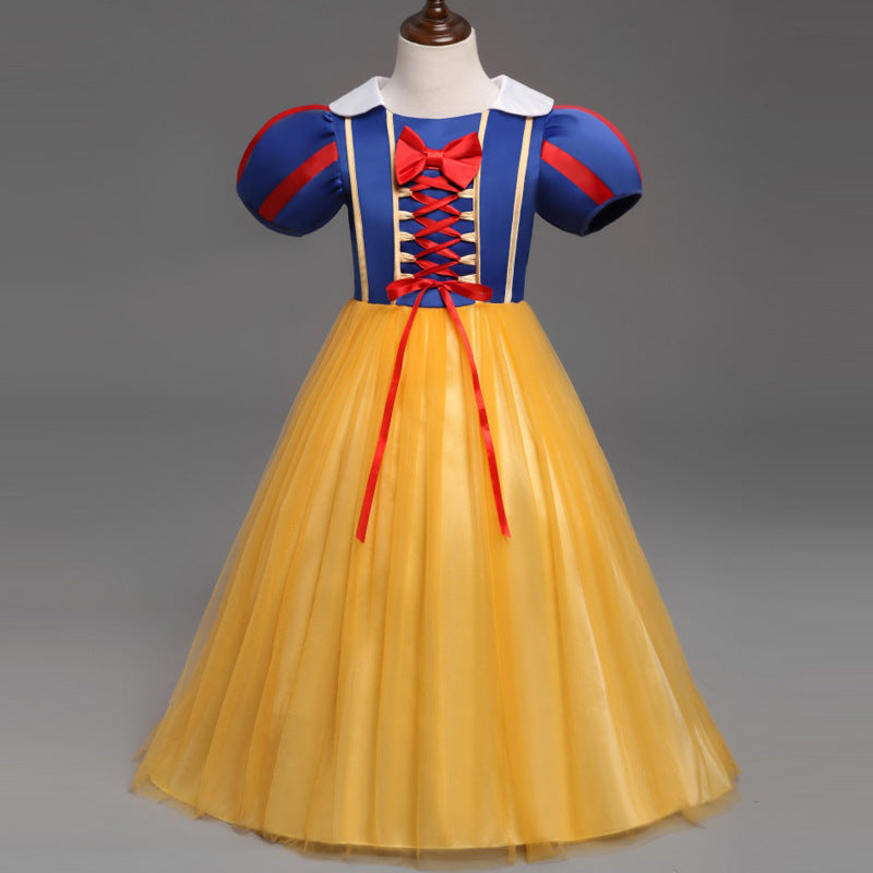 Princess Dress Inserted Beads Bright Silk Performance Dress